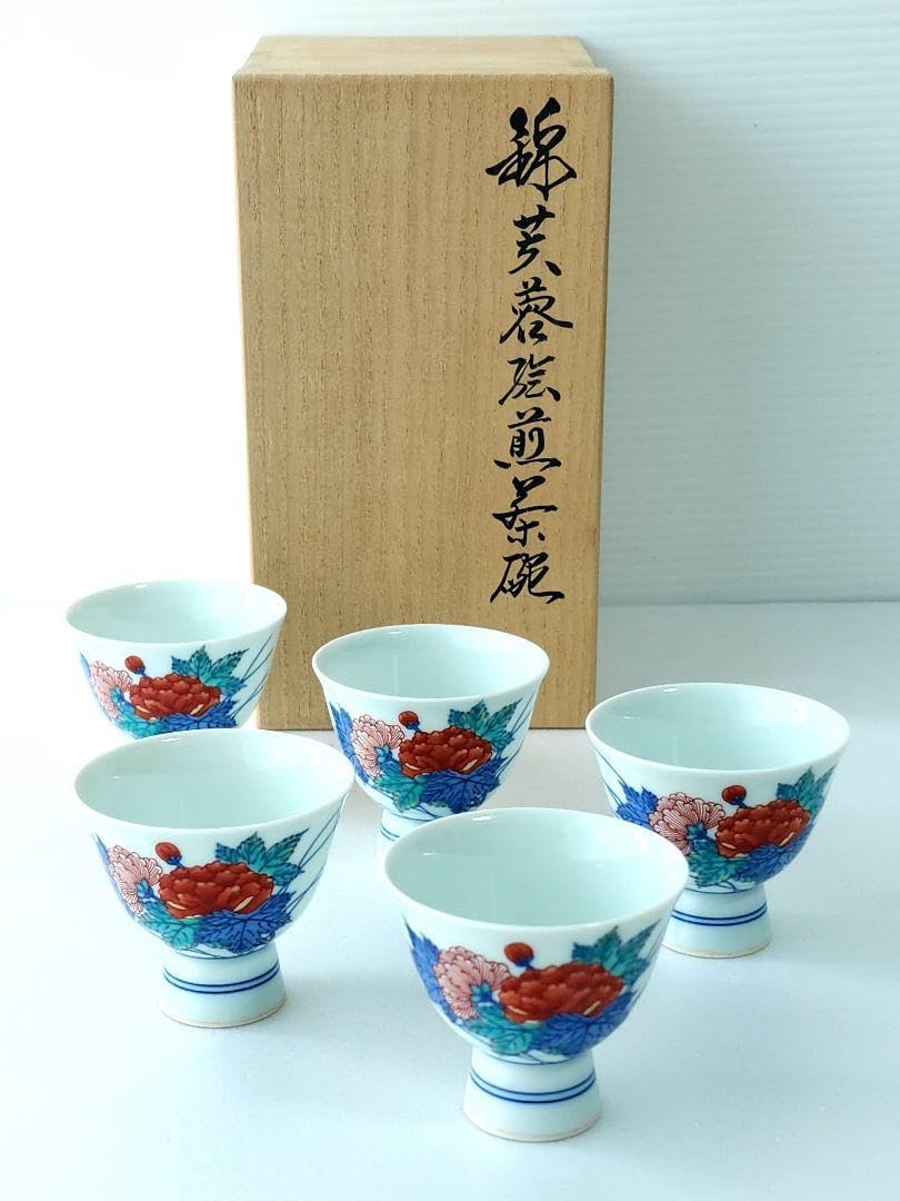 人間国宝 十三代 今泉 今右衛門  錦芙蓉絵 煎茶碗 五客 共箱 /栞 Amazon.co.jp: 人間国宝 十三代 今泉 今右衛門 錦芙蓉絵 煎茶碗